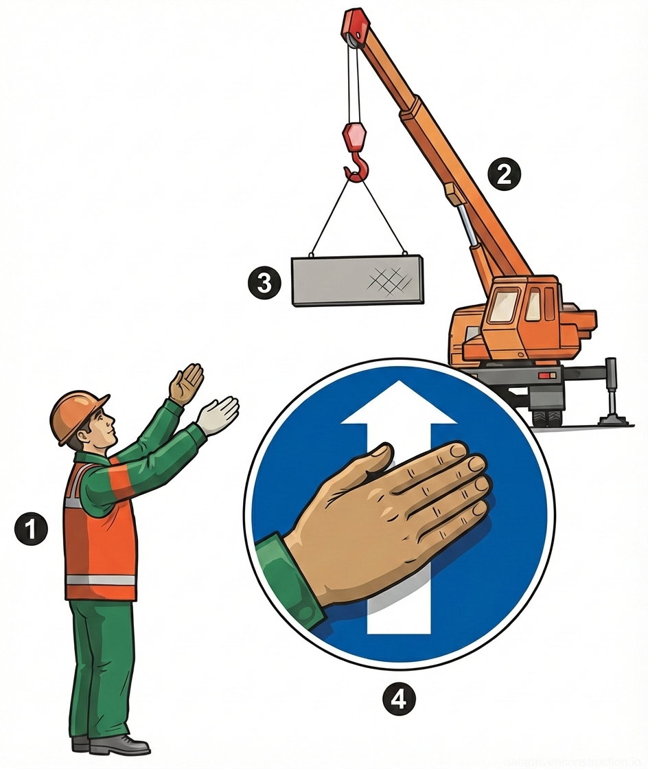 Рис. 1 — Стандартный сигнал рукой для грузоподъемных операций в строительстве