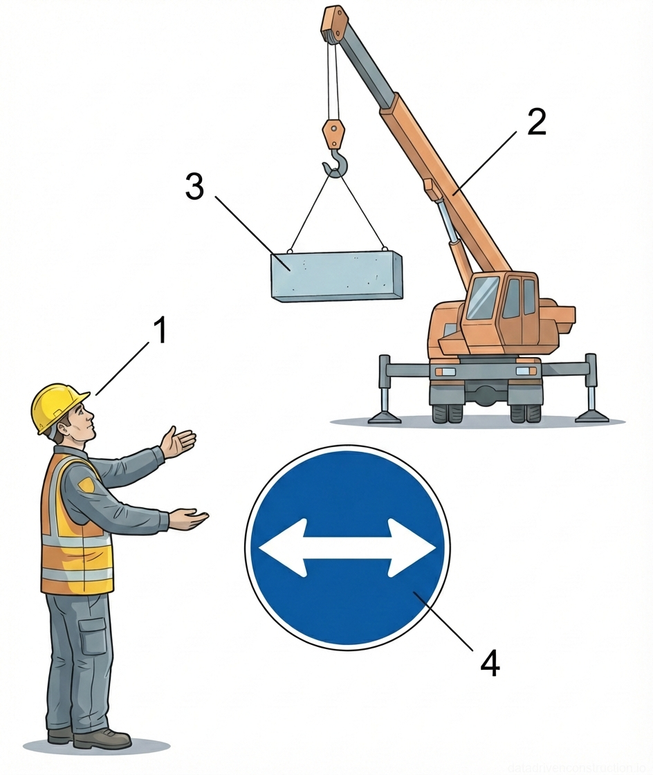 Рис. 1 — Стандартный сигнал рукой при работе крана: «Переместить тележку» или «Переместить стрелу по горизонтали»