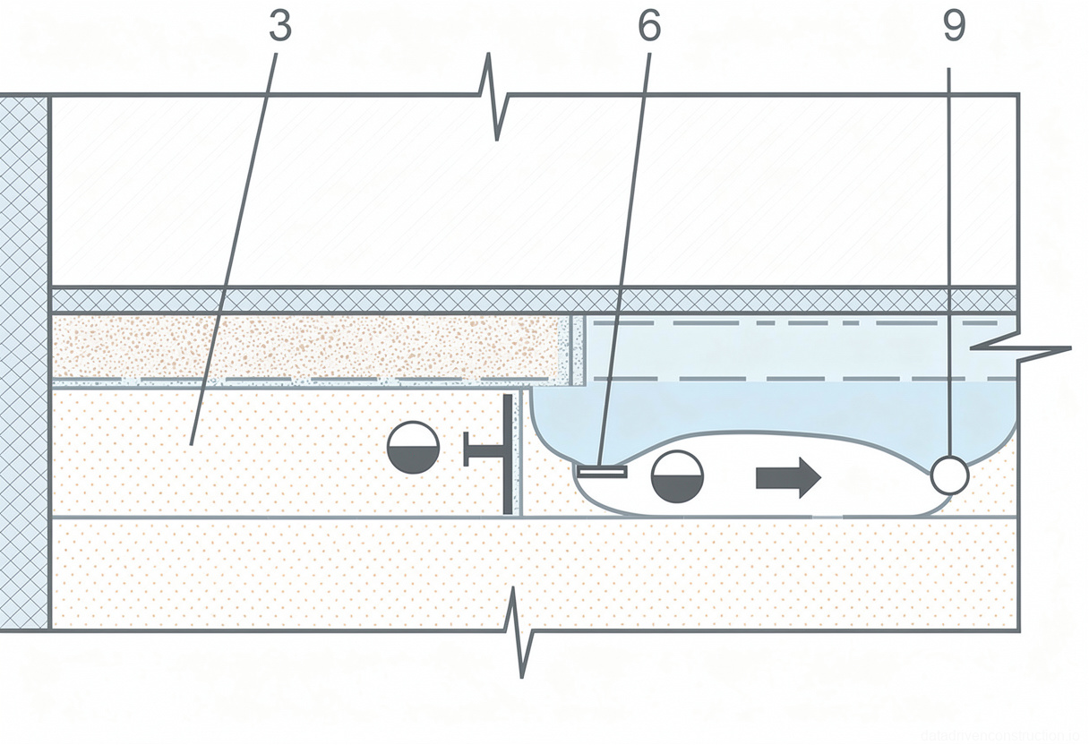 Рис. 8 — Схема наклеивания наплавляемого рулонного материала