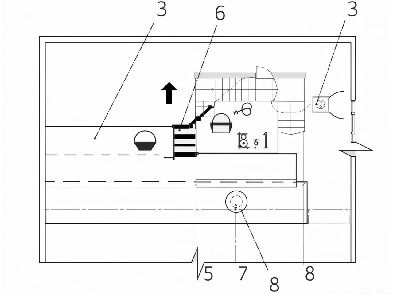 Рис. 2 — Схема организации рабочего места при устройстве окрасочной (а) и оклеечной (б) пароизоляции