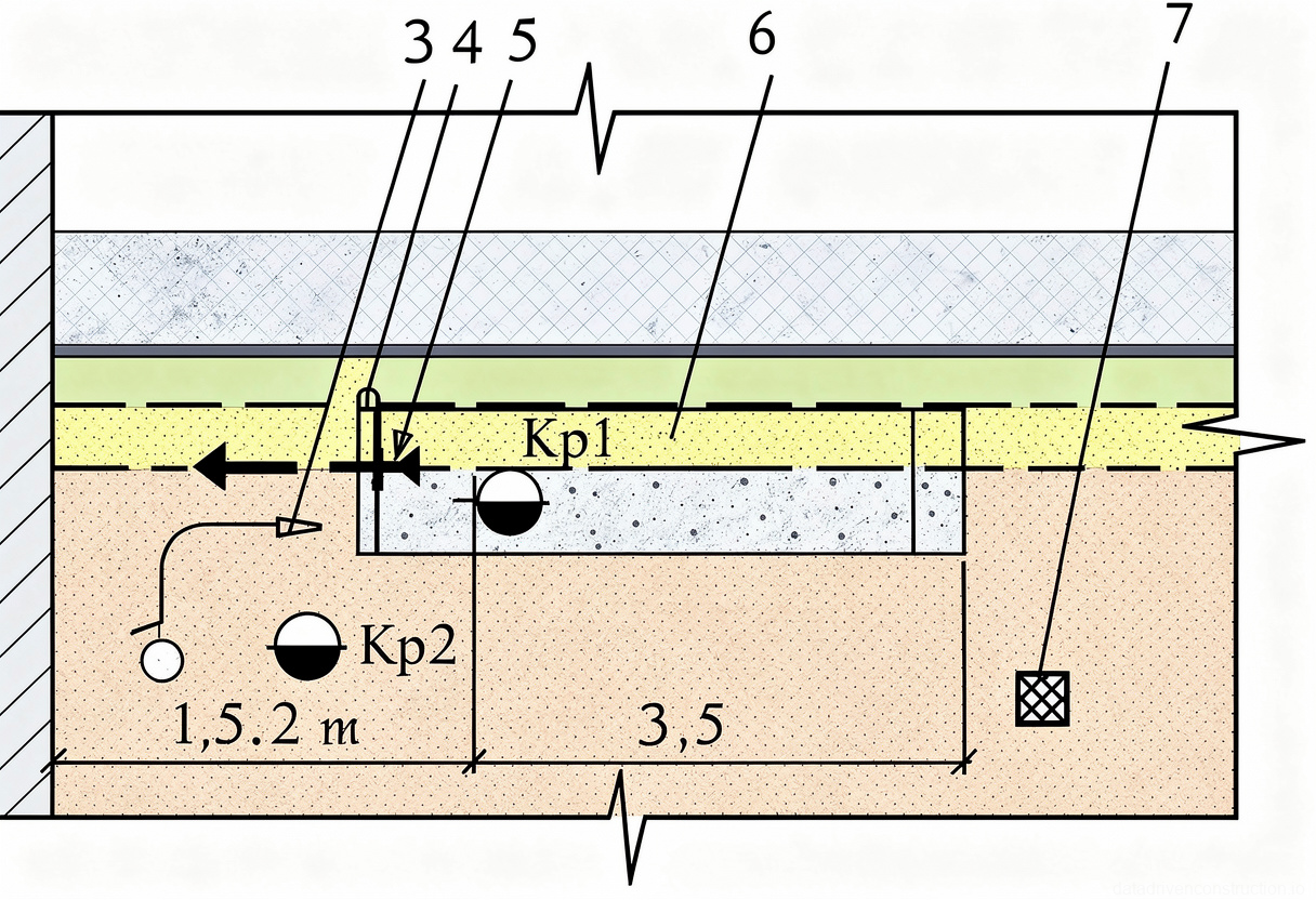 Рис. 8 — Схема наклеивания наплавляемого рулонного материала