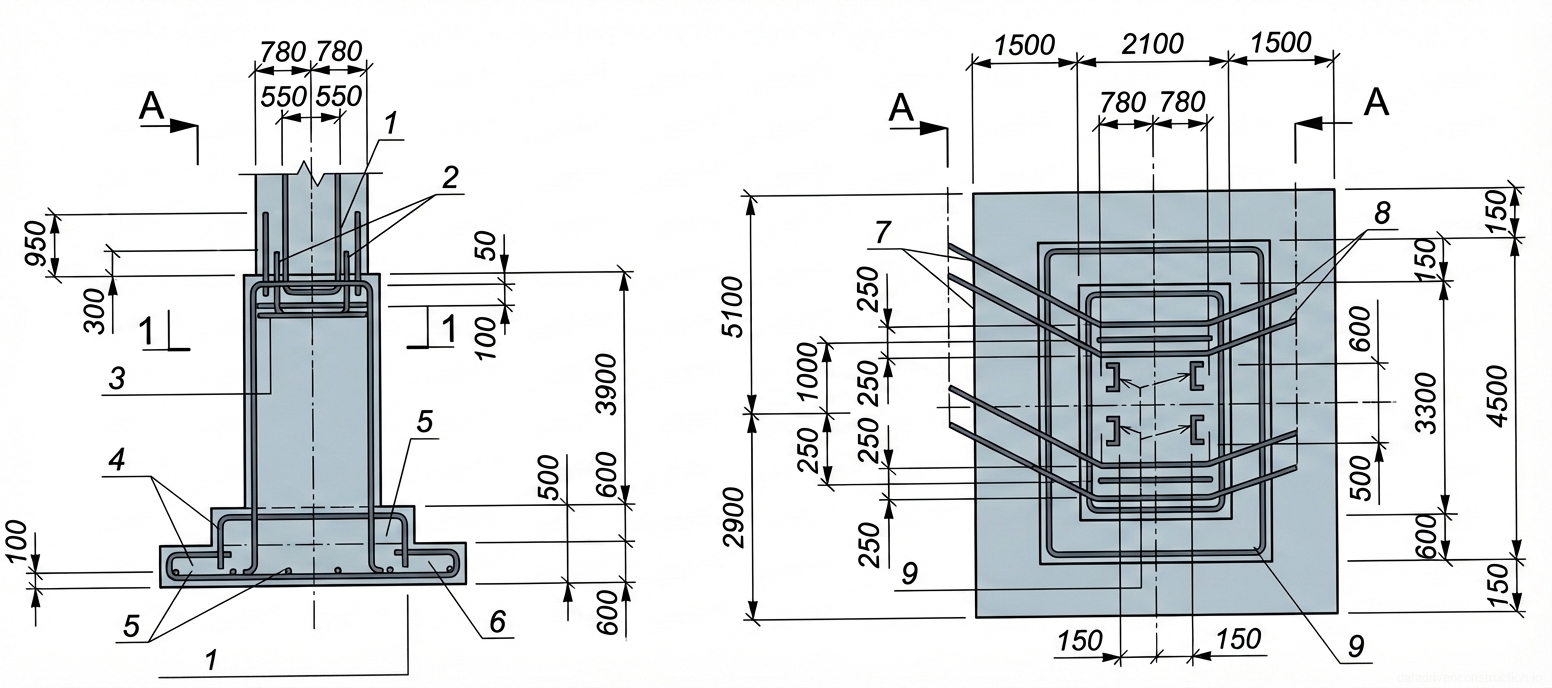 Рис. 3 — Схема монтажа арматурных сеток