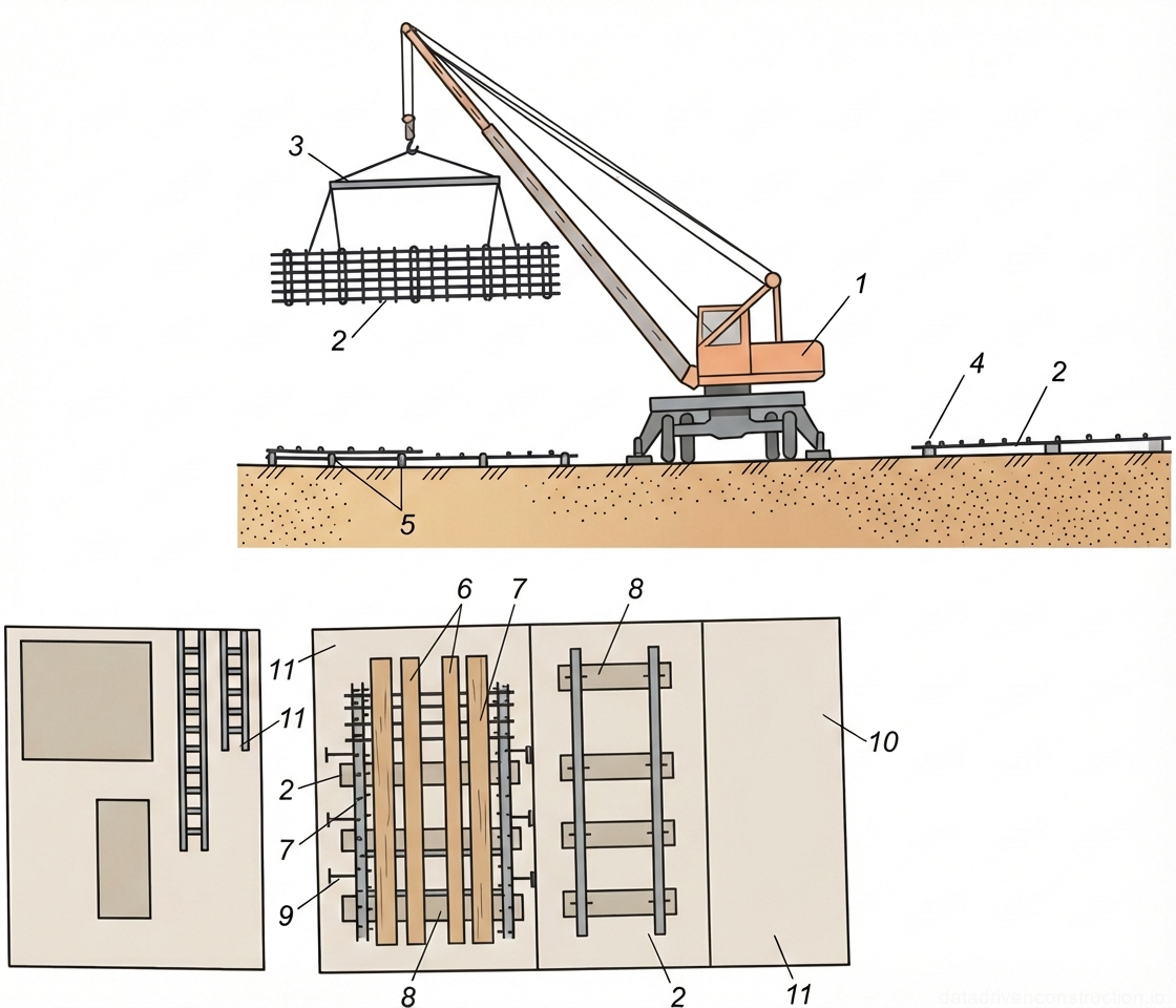 Рис. 4 — Схема монтажа арматурных каркасов