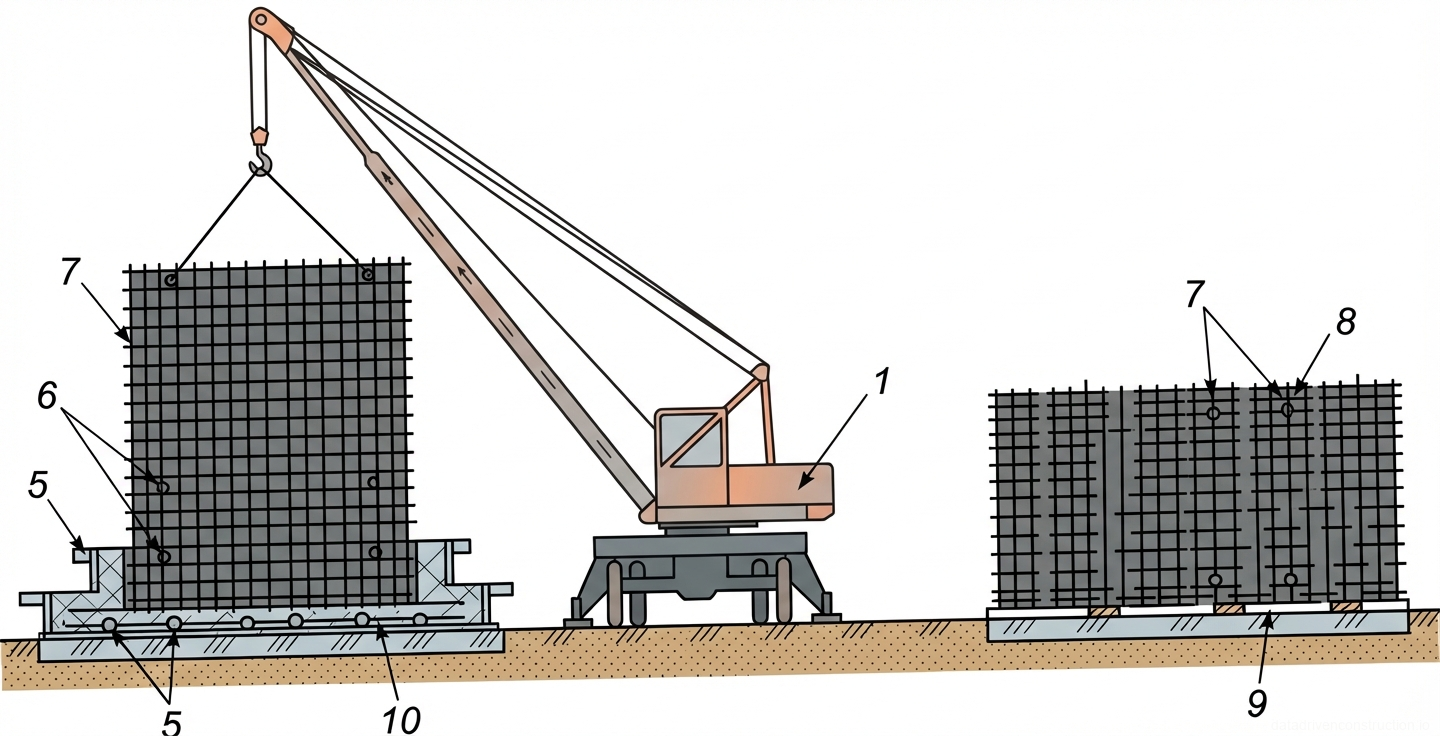 Рис. 5 — Схема раскладки щитов разборно-переставной опалубки. Рис. 6 — Последовательность монтажа и демонтажа щитов разборно-переставной опалубки.