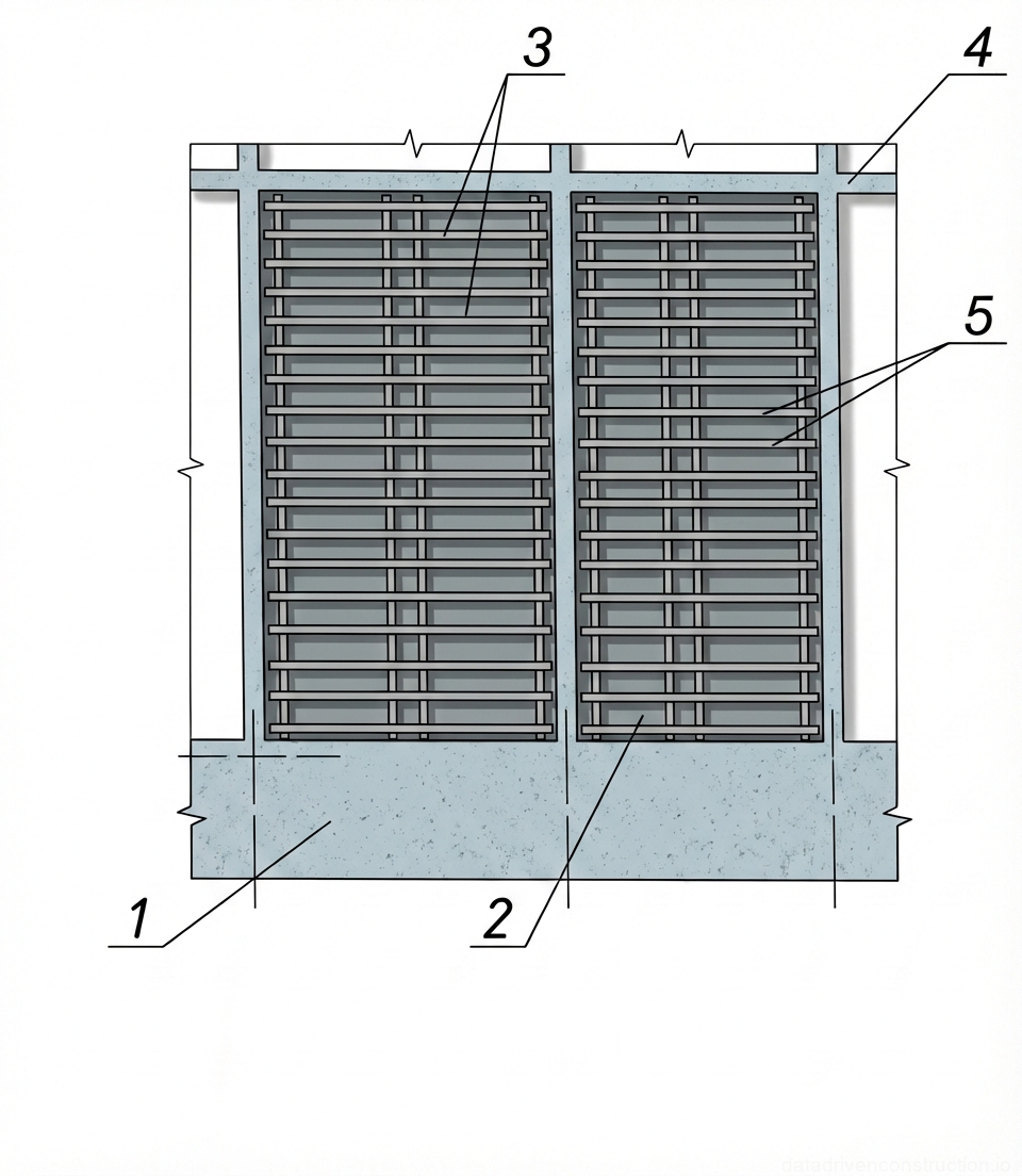 Рис. 1 — План-схема монтажа поперечных и продольных балок в конструкции ребристого перекрытия
