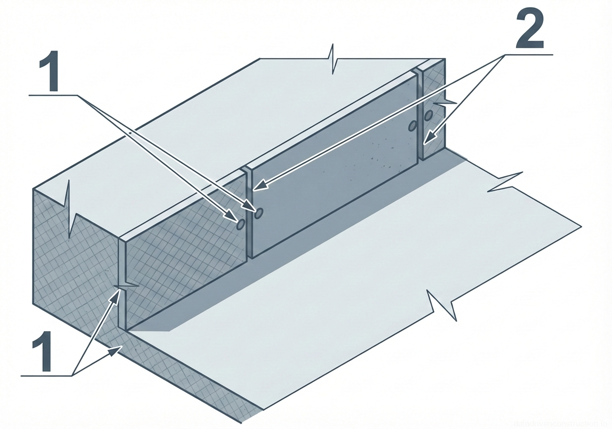 Fig. 1 — Detail of a structural connection using a metal bracket and mechanical anchors embedded in a concrete substrate