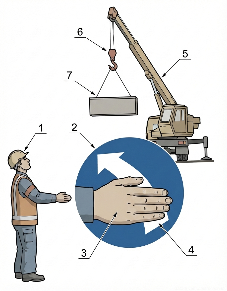 Fig. 1 — Standard hand signal for crane operations: 'Stop'