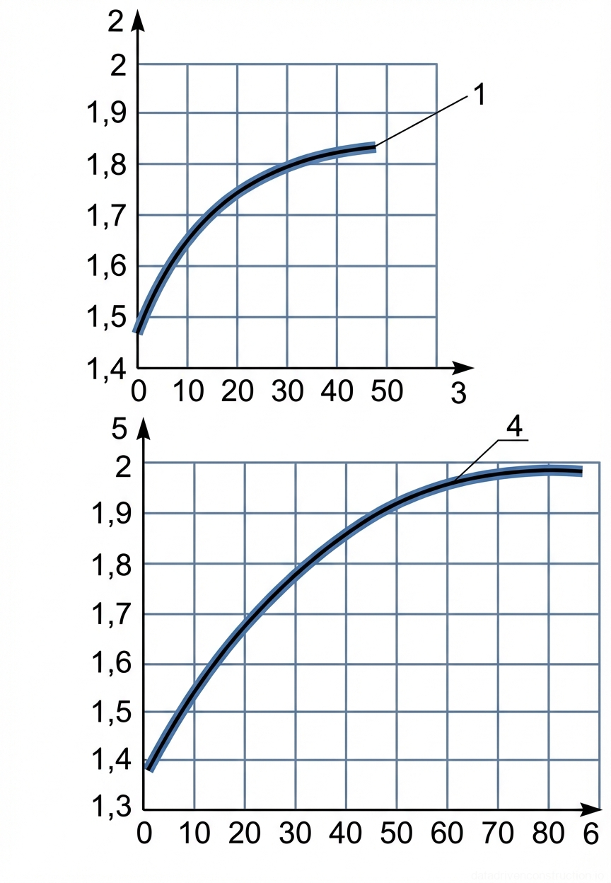 Рис. 1 — Кривые уплотнения, показывающие зависимость плотности скелета грунта от количества ударов