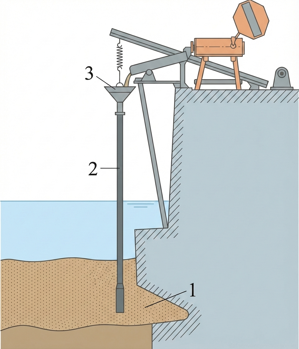 Рис. 4 – Схема подачи бетона при способе восходящего раствора