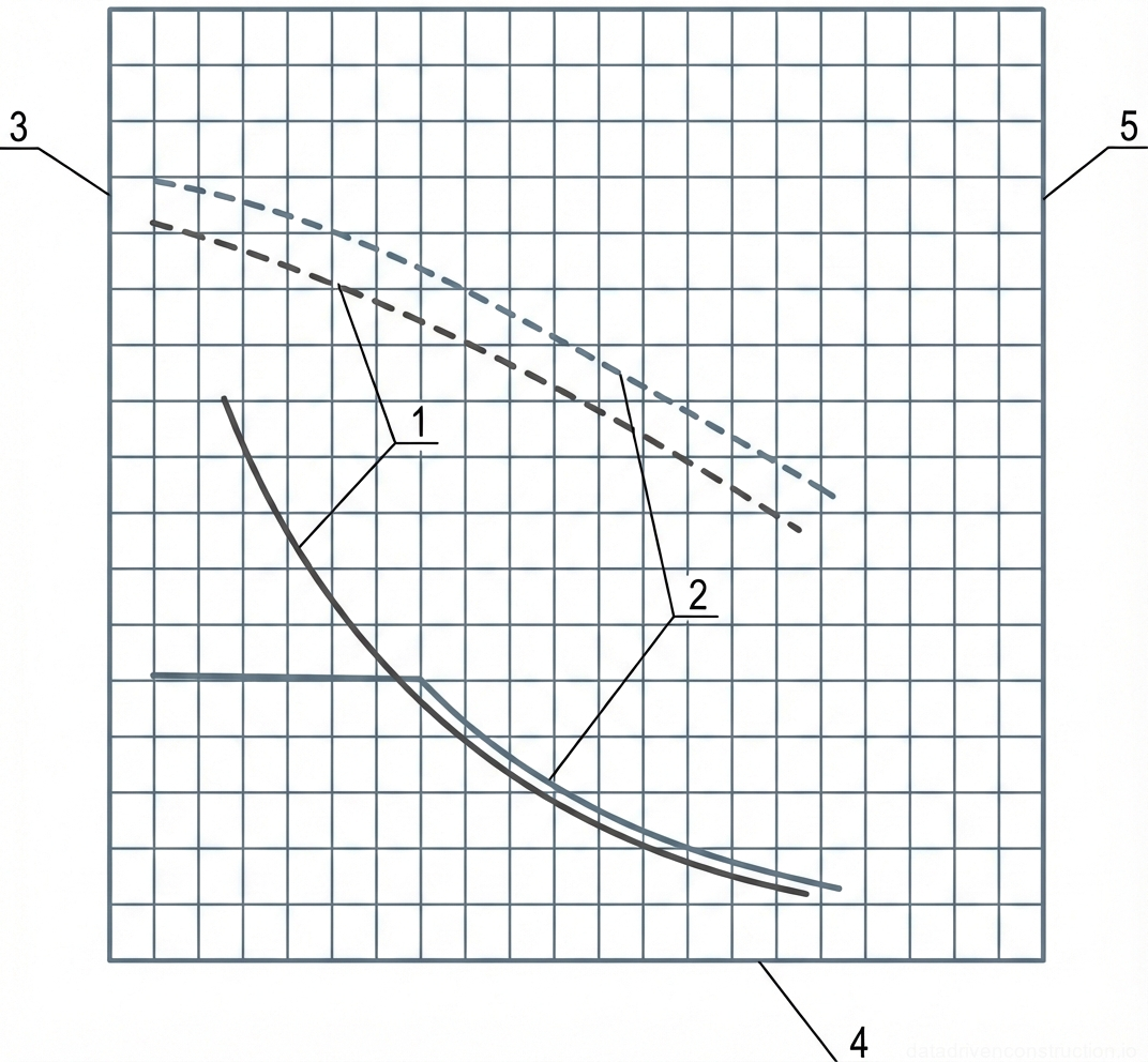 Рис. 1 — График грузовысотных характеристик крана в зависимости от рабочего вылета стрелы